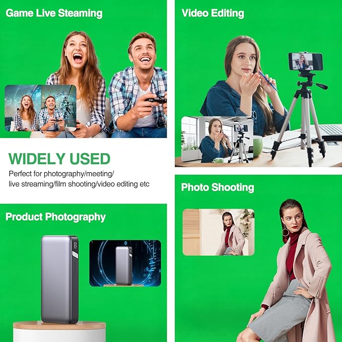 Green Screen Backdrop, 8x10ft (WxH) Photography Chromakey Greenscreen Background Sheet, Polyester Collapsible Green Backdrop Curtain for Streaming, Meeting, Photo Studio, Video Recording