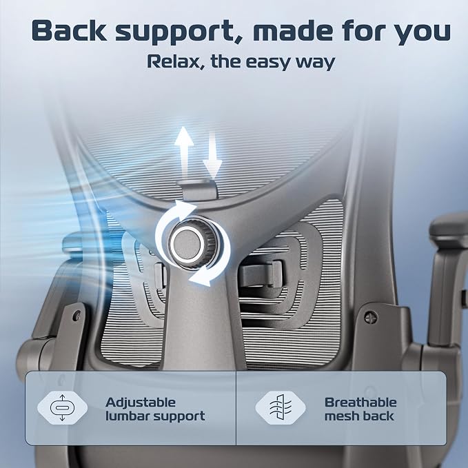 SmartSeat Ergonomic Office Chair Comfy [#1 in Tests] Swivel Chair | Ergonomic Chair with Breathable Mesh Back | Computer Chair with wheels | Home Office Desk Chair with 3D Headrest | For 330lbs