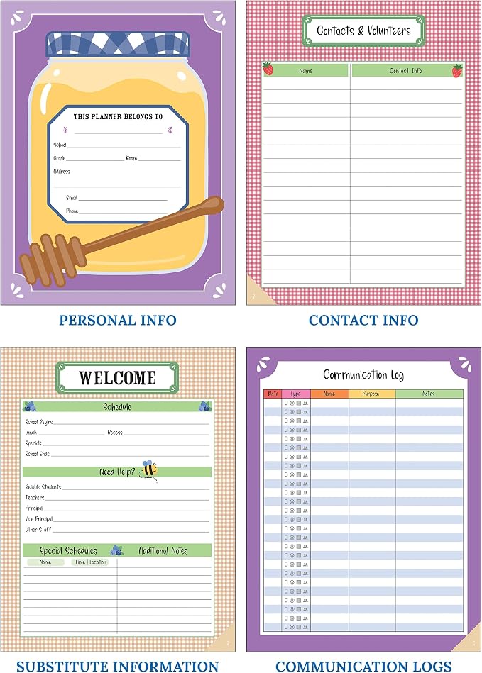 Carson Dellosa Education Teachers Plant Seeds That Grow Together 128-Page Teacher Planner, Undated 8"x11" Lesson Plan Farmers Market Themed Book With Stickers, Class Schedule, Weekly Calendar, Classroom Must Haves, Homeschool Essentials, School Supplies