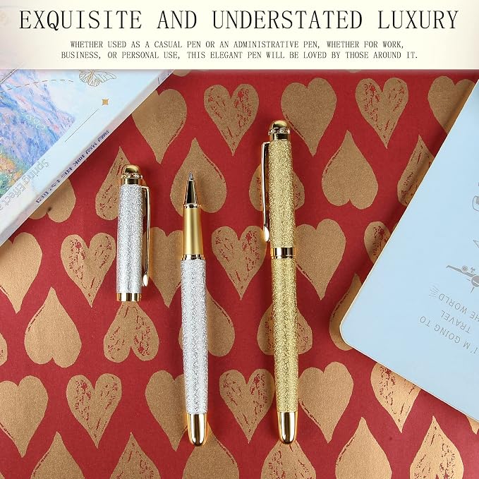 Rollerball Pen Gift Set for Men & Women, Luxury Ball Pen with Refillable Black Ink