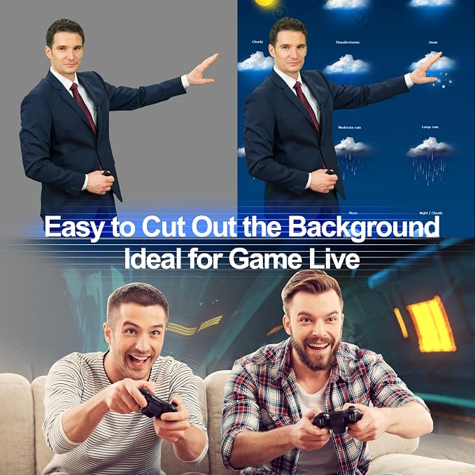 EMART 77x92in Collapsible Chromakey Panel Grey Screen for Photo Backdrop Video Studio,Portable Pull Up,Solid Aluminium Base Wrinkle-Resistant Fabric,Auto-Locking Air Cushion Frame