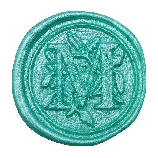 Medieval Initial Alphabet Wax Sealing Stamps, Brass Head Wooden Handle, for Thanksgiving Card/Envelope/Gift Wrap/Wedding Engagement Party Invitation - Letter M
