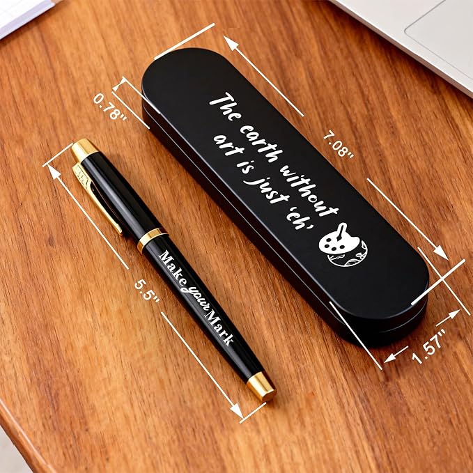 Art Lover Gifts - Engraved Gel Pen Gift Set for Painters Art Students | Art Lovers Gift for Men Women | Laser Engraved Gel Pen Gift Set | Funny Birthday Graduation Gifts for Art Teachers Teens