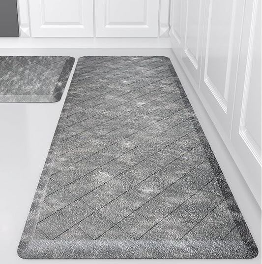 Cushioned Anti-Fatigue Mats, Heavy Duty Kitchen Rugs, 1/2 Inch Thick, Ergonomic Comfort Foam, Gray