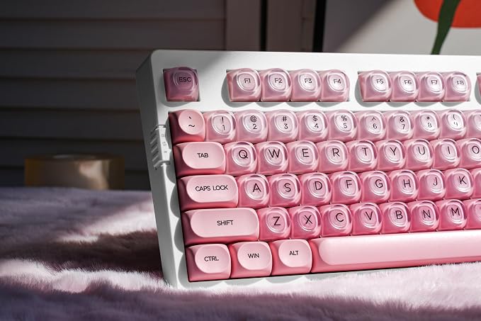 ZORNHER ZH980 Foundation Mechanical Keyboard,95% Pink& White Creamy Keyboard with Number Pad,Cute Jelly MOA Profile Keycaps,Creamy Sounding Linear Switches,Hot-Swappable,RGB Backlit