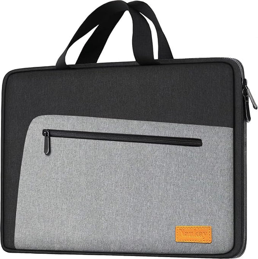 Laptop Sleeve, Slim Durable Notebook Computer Protection Case Business Briefcase Handle Bag Compatible with 14 15 15.4 inch MacBook Pro HP Dell Acer Asus Chromebook, Black/Grey