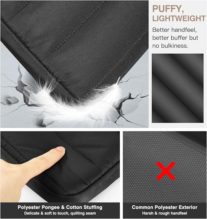 MoKo 13-14 Inch Puffy Laptop Sleeve, Laptop Carrying Bag Fit with New Mac Neo A18 Pro, Mac Pro M5 14" 2026, Mac Air 13.6/13.3, iPad Pro 12.9/13, Notebook Laptop Travel Bag, Black