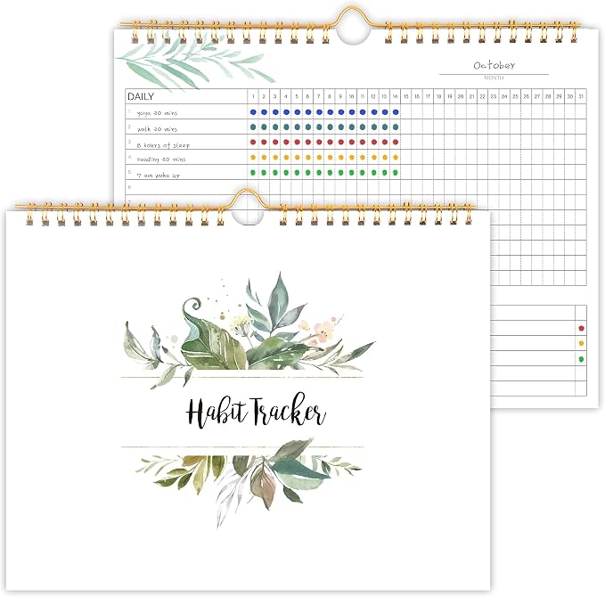 Habit Tracker Calendar- 12 Months Undated Daily, Weekly & Monthly Habit Tracker Journal, Writable Habits Track Calendar for Goal Setting, Boost Productivity, Workout Motivation & Self Care Tool