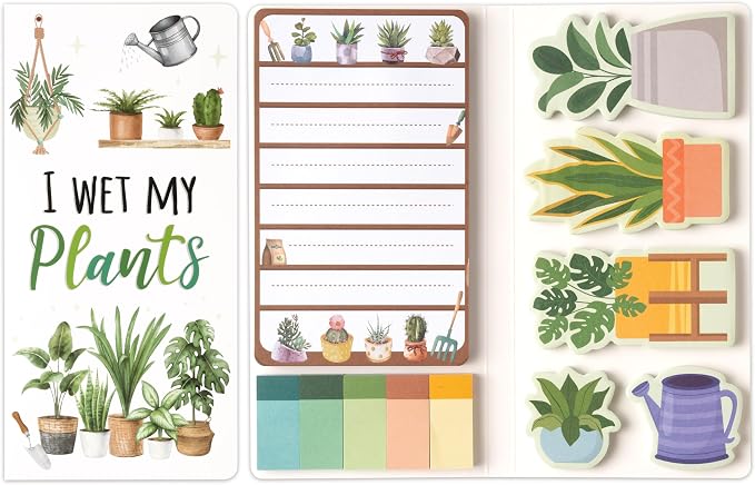 B1ykin Cute Sticky Notes Set - I Wet My Plants Self-Stick Notes Pad, 550 Sheets Writing Memo Pages Sticky Notepad for Teacher Appreciation Gifts, School Office Party Favors Supplies (Plant Lovers)