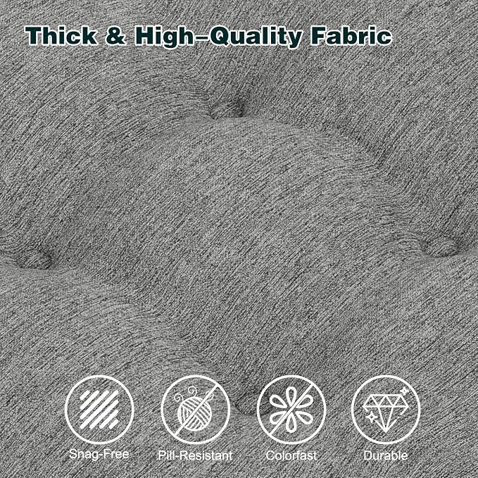 baibu Memory Foam Small Recliner Cushions with Lumbar Support Pillow Set, 18x16x4 Inch Dual-Layer Design Non-Slip Recliner Seat Cushion & Back Support Pillow for Reduce Hip & Lumbar Pain, Grey