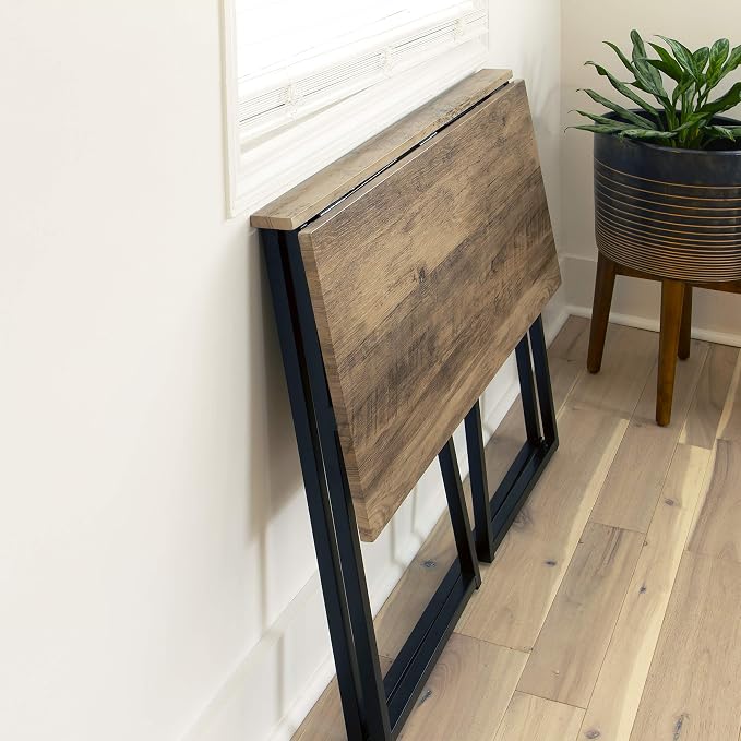 EMMA + OLIVER Small 36" Rustic Natural Home Office Folding Computer Desk - Laptop Desk