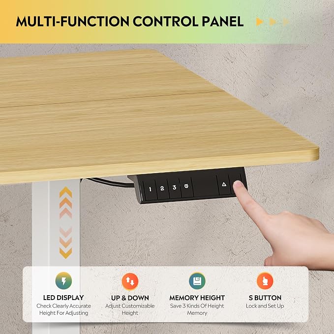DEVAISE 63 Inch Standing Desk with Split Top, Ergonomic Computer Desk, Maple