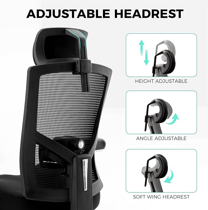 Big and Tall Office Chair 700lbs with Ergonomic W Wide Thick Seat Cushion, Oversized Mesh Desk Chair with Adjustable Lumbar for Heavy People, Computer Chair with 4D Armrest Headrest Footrest