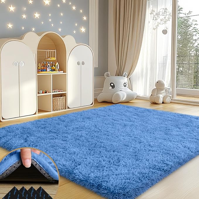Mugorn Small Soft Shag Rugs for Bedroom, 4x6 Fluffy Area Rugs for Living Room