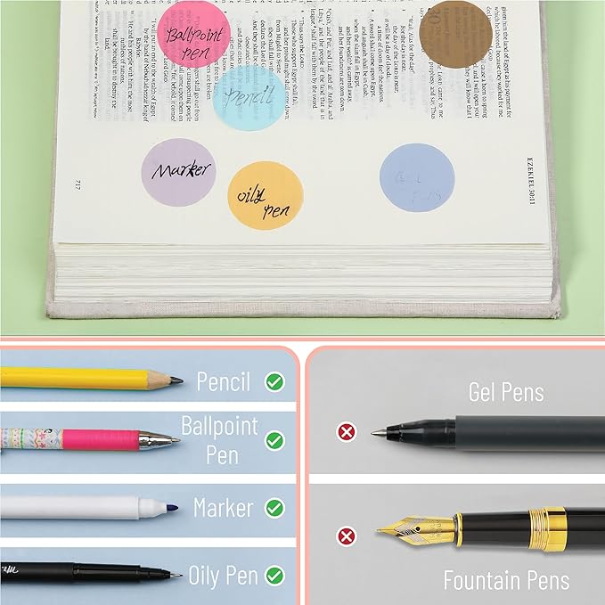 Mr. Pen- Transparent Sticky Note Set, 1120Sheets, Colorful, Round Transparent Sticky Notes Set
