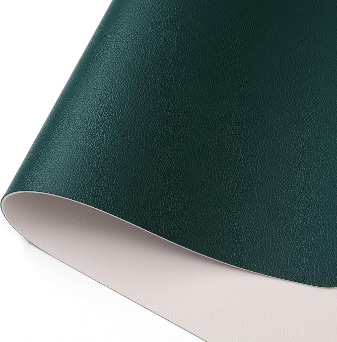 Dual Sided Desk Pad Faux Leather Desk Mat Large Mouse Pad | Desk Pad Protector Non-Slip Waterproof Desk Mouse Pad for Writing Desk, Office, Home(Green White 35.4"X17")