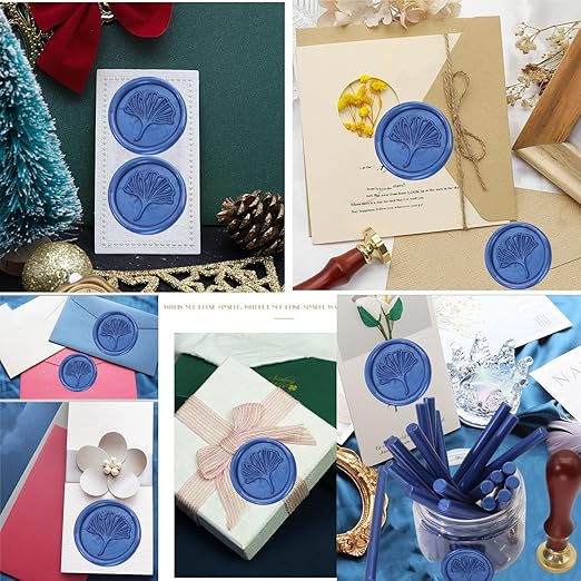 Wax Seal Gun Kit Sealing Wax Sticks 20P with Glue Gun,5pcs Waxing Seal Stamp, 2 Color Marker Pens Atopbb Navy Blue 20Pcs Sealing Wax Sticks with Glue Gun Great for Wax Seal Stamp(20, Ocean Blue)