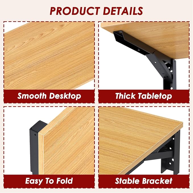 Need Wall Mounted Folding Table, Heavy Duty Fold Down Workbench, 47.2x20 Inch Heavy Duty Laundry Folding Table for Garage & Shed/Home Office/Laundry Room/Home Bar/Kitchen & Dining Room AC15BB(12050)