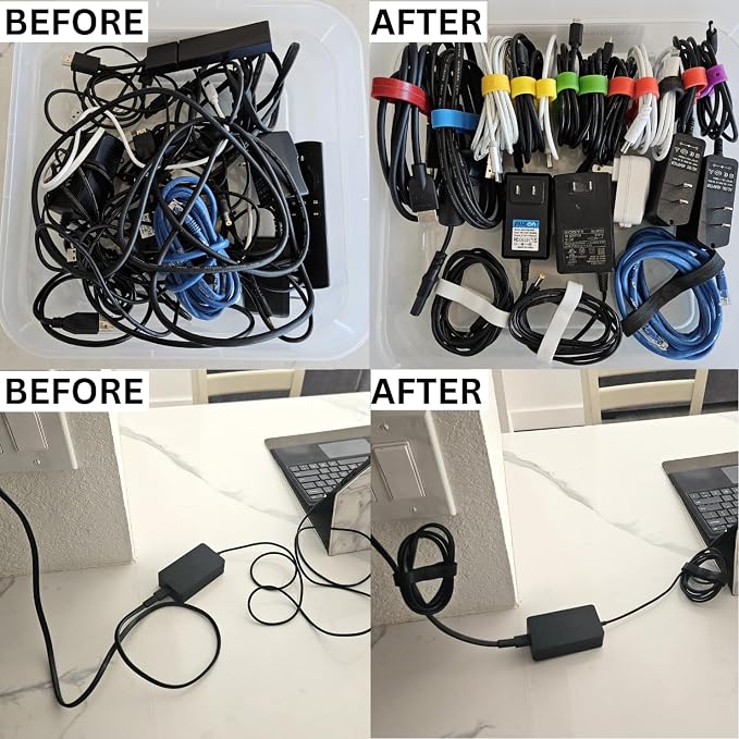 GoCJ Snap Wrap | Pro Silicone Magnetic Cable Organizer | 6-Pack | Easy One-Hand Operation | Tidy Cable & Wire Storage