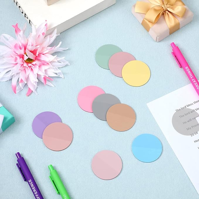 500 Sheets Transparent Sticky Notes Back to School Translucent Clear Sticky Notes Pastel Round Transparent Tabs See Through Memo Pads for Bible Office School Supplies
