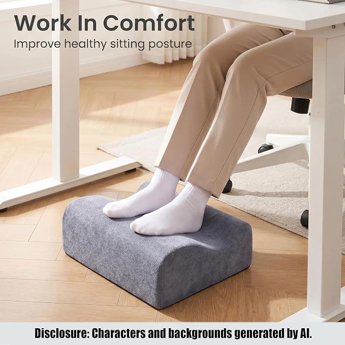 Foot Rest for Under Desk at Work,At Work Soft Ergonomic Footrest,Support Foot Pillow,Heel Chair,Leg Elevation Pillow,(Blue)
