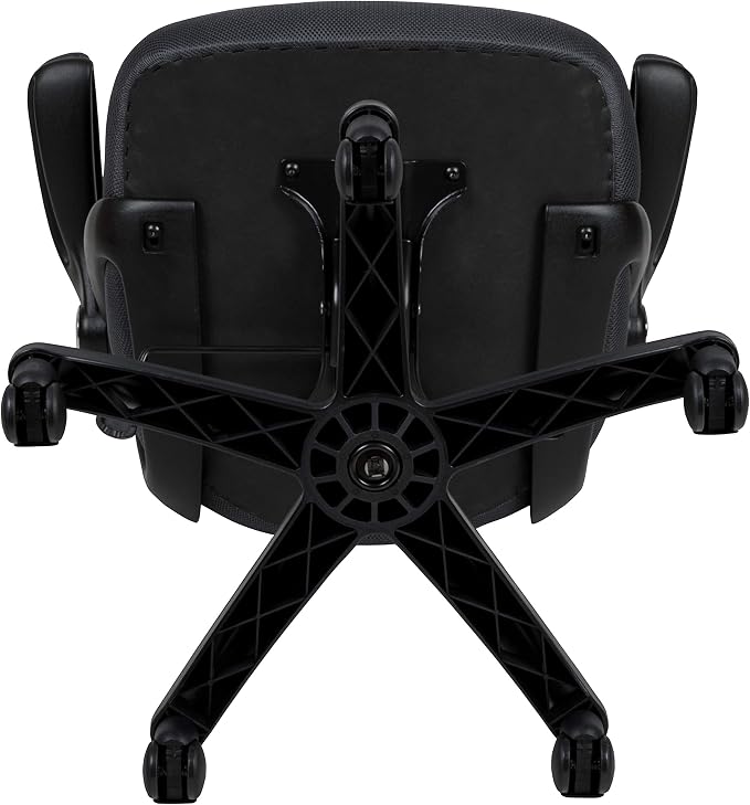 Flash Furniture Porter High-Back Swivel Office Chair with Adjustable Lumbar Support and Seat Height, Ergonomic Mesh Desk Chair with Flip-Up Armrests, Black