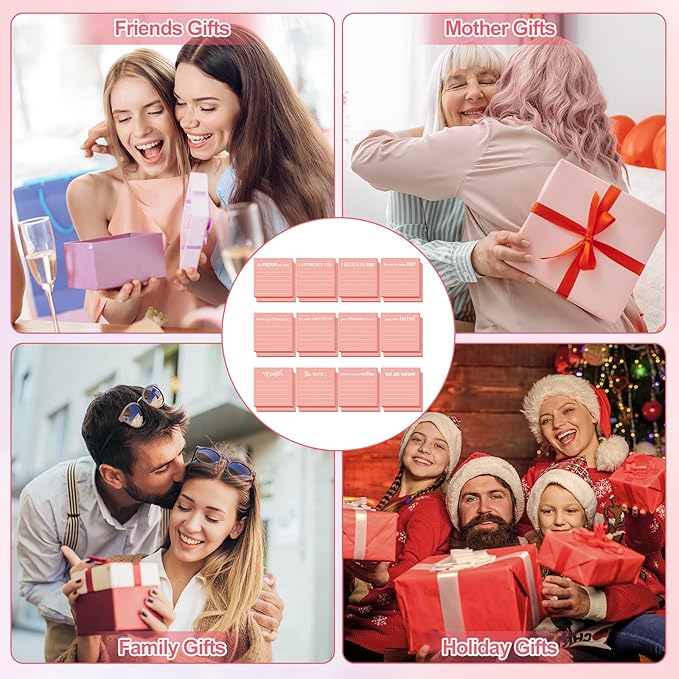 Yinder 24 Pcs Inspirational Sticky Notes Thank You Gift Motivational Sticky Note Pad Employee Appreciation Gift Bulk for Staff Coworker Teacher Nurse Office Groups 3 x 3'' (Appreciation,Pink)