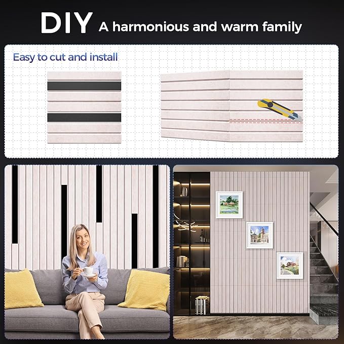 12 Pack Large Soundproof Wall Panels, 12 x 12 x 0.47 in Sound Proof Foam Panels for Walls, 1.2lb/ft³ High Density, Thicker 0.47in, Acoustic Panels, Sound Dampening Panels Camel