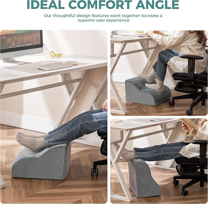 Ganondorf Ergonomic Foot Rest for Under Desk at Work Multi-Purpose Foot Stool Leg Elevation Pillow Back Support Cushion & Lap Desk Support, High-Density Foam with Washable Cover