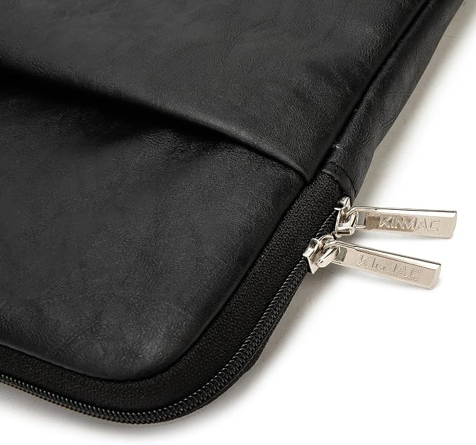 Kinmac 360° Protective Vertical Laptop Sleeve Case Cover Bag (Black PU, 12.5 inch-13.3 inch)