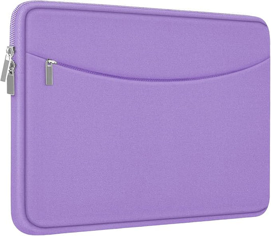 14 inch Laptop Sleeve, Shockproof Protective Laptop Cover Briefcase Carrying Computer Bag with Accessory Pocket Portable Computer Sleeve for 14" MacBook, HP, Dell, Lenovo, Acer, Purple