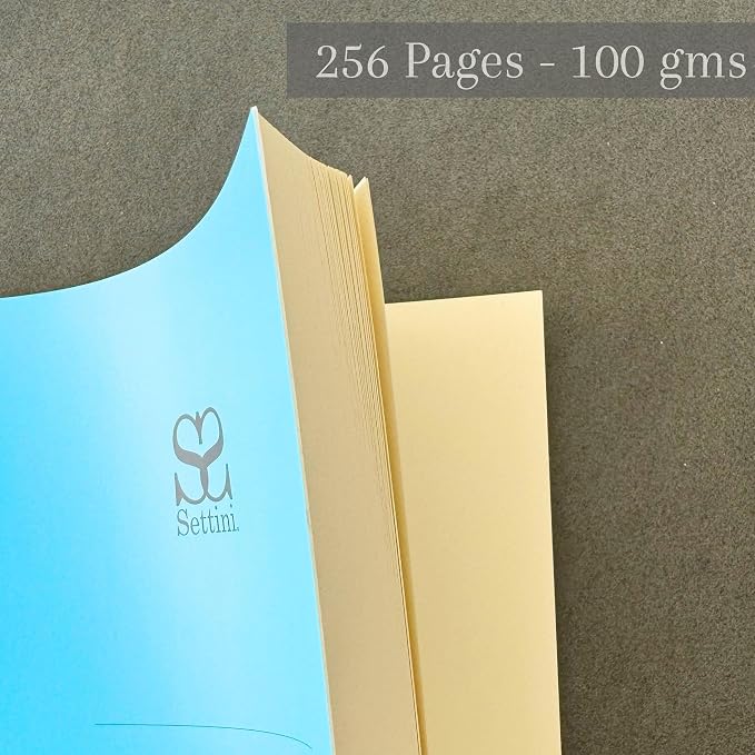 SETTINI® Blank Refill Journal Notebook for Refillable Journals – Premium A5 100 gsm Sheets Plain Notepad 8.25 x 5.5 Inches with 256 Pages and Helpful Bookmark