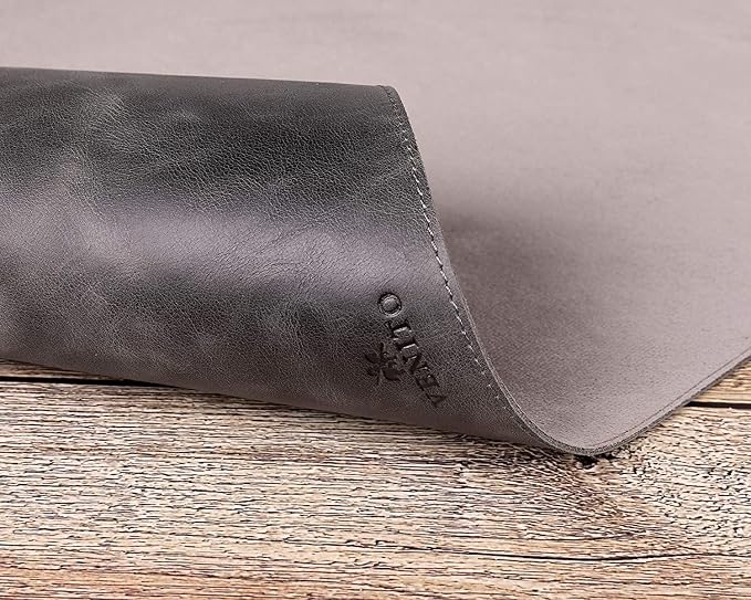 Venito Premium Leather Desk Pad Mat (31.5 X 14.6 inch) - Medium Desk Mat for Keyboard and Mouse Home Office Accessories (Faded Gray)*