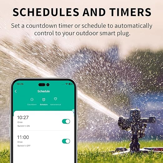 Minoston Outdoor Smart Plug, Matter Smart Plug, Smart Home Wi-Fi Outlet IP65 Waterproof, Compatible with Alexa, Apple Home, SmartThings, Google Home, Smart Life, IP65 Waterproof, 2.4Ghz, 2 Pack