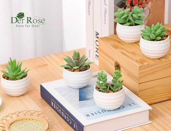 Der Rose 9 Pack Fake Plants Small Realistic Succulents Plants Artificial for Home Room Decor Indoor