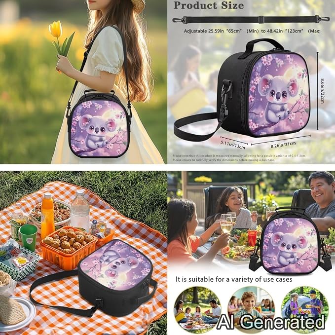 Ystardream Kawaii Koala Bookbag for Girls Backpack With Lunch Box Set 7th Grade Teens Student Elementary Prmary School Book Bag with Side Pocket for Water Sleeve Large Schoolbag Wear Resistant