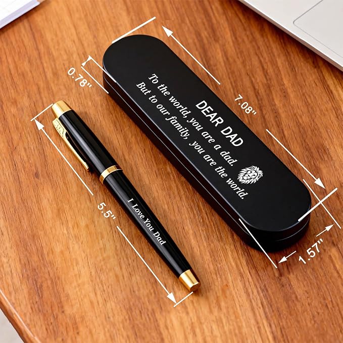TANWIH Dad Gifts from Daughter Son - I Love You Dad Gel Pen Gift Set | Engraved Gel Pen Gift Set for Dad | Love Daddy Themed Pens with Gift Box | Writing Pens for Papa | Birthday Fathers Day gift