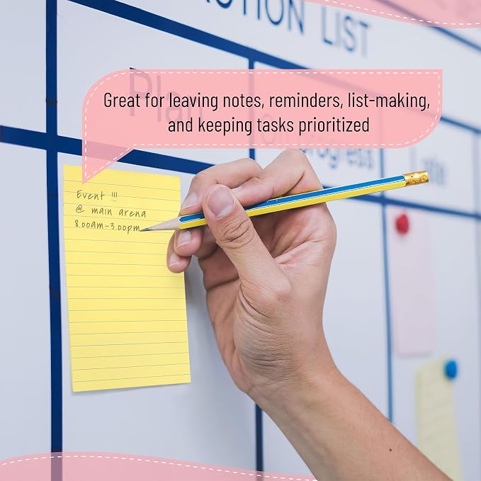 Mr. Pen- Lined Sticky Notes, 4" x 6", 6 Pads, 45 Sheets/Pad, Morandi Color | Sticky Notes with Lines, Ruled Post Stickies, Memo Pads, Self-Stick Note Pad for Office, School, Home, Study