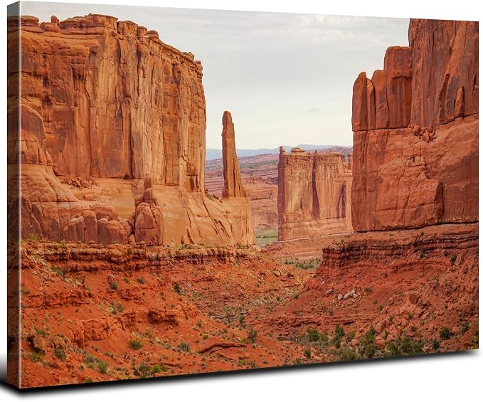 Large National Park Landscape Canvas Wall Art for Bedroom Wall Decor Vintage Grand Canyon Cliff Scenery Picture Wall Decor Nature Orange Rock Mountain Prints Paintings Artwork Home Decoration 32x48"
