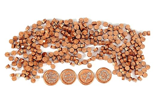 Yoption 360 Pcs Metallic Copper Sealing Wax Beads Set for Wax Seal Stamp with Candles and Melting Spoon