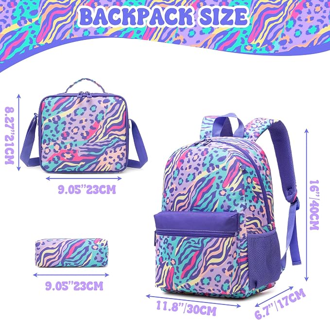 Backpack for Girls Backpack for School 8-10 Kids Backpacks with Lunch Box Schoolbag for Kids with Pencil Case