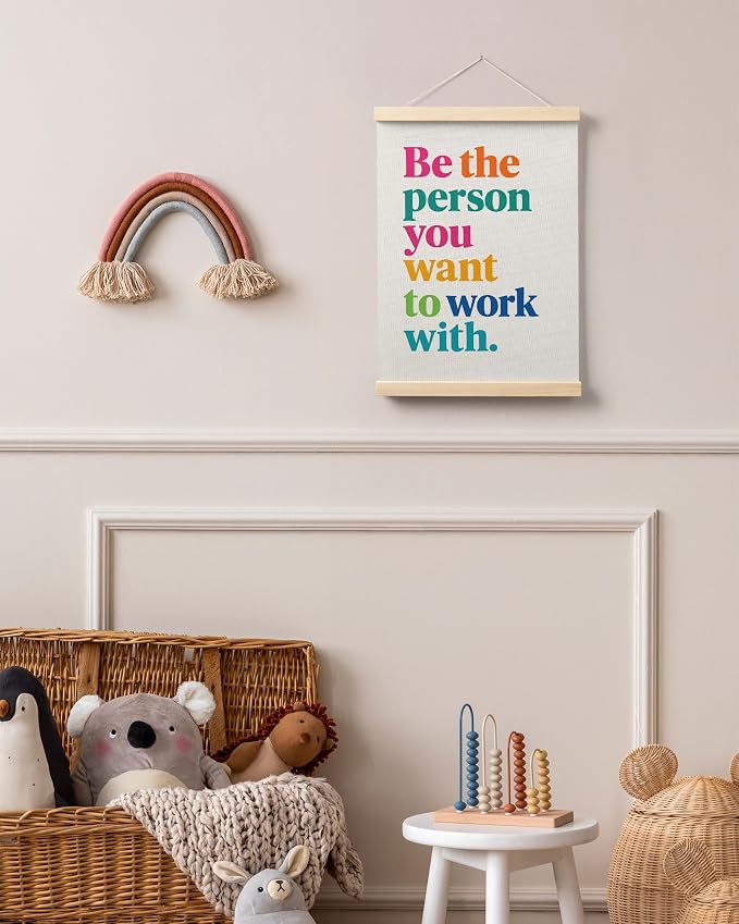 FGFK Inspirational Office Wall Art Poster Hanger Frame, Be the Person You Want to Work with Motivational Canvas Prints Framed Wall Decor for Home Office Workplace, 12x16 Inch