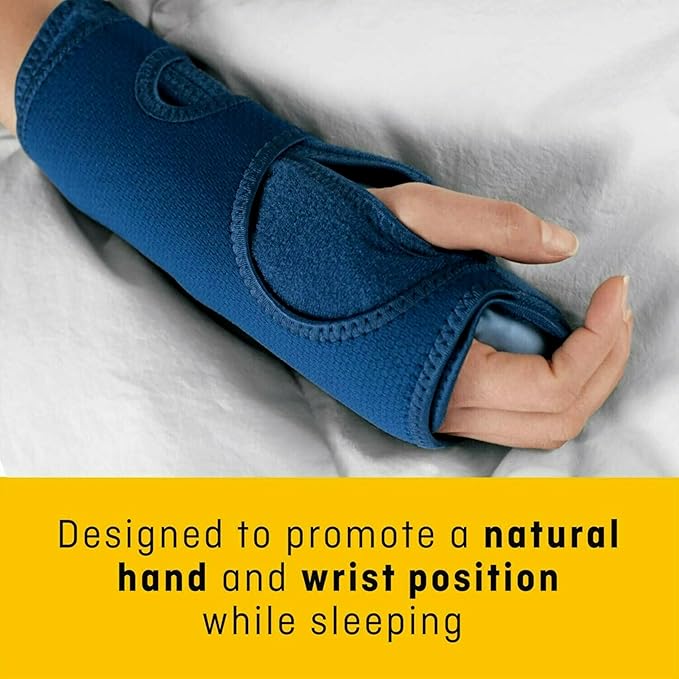 FUTURO Night Wrist Support, Left or Right, Adjustable, Helps Provide Nighttime Relief of Carpel Tunnel Symptoms, Made of Breathable Material, Easy-to-Use Sleeve Design, One Size Fits Most (48462ENR)