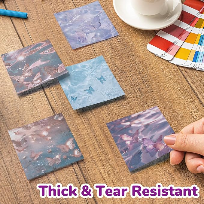 Temiary 160 Sheets 3x3 Inches Aesthetic Sticky Notes, 8 Packs Self Sticky Note Pads Strong Adhensive Post, Cute Sticky Accessories for Home Office School Notebook (Pink & Purple Series)