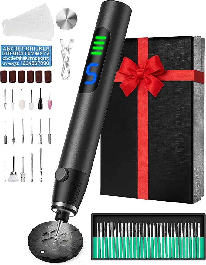 ZYOUO Engraving Pen for Metal, Wood, Glass, Plastic & All Materials - Cool Birthday Gift Ideas - Engraver Pen Tool - Teen Boy Gifts - Unique Gifts for Women, Teenage Girl - Craft Kits for Adults