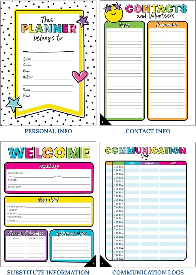 Carson Dellosa Kind Vibes Teacher Planner 2026-2027, Undated 8" x 11" Lesson Plan Book With Stickers, Class Schedule and Weekly Calendar School Supplies, Classroom Must Haves and Homeschool Essentials