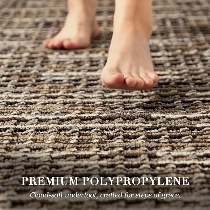 Kitchen Runner-Non Slip Kitchen Mats for Floor-Thick Stain Resistant Vintage Kitchen Floor Rug Runner Carpet for Hallways Entryway Laundry Room Washable（Brown 24"x70"）