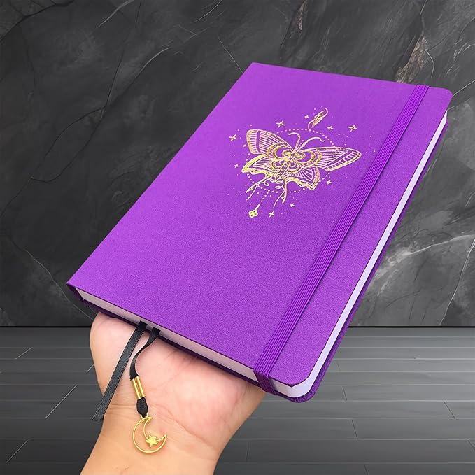 BUKE Dotted Notebook - Cotton Fabric Hardcover - 160gsm Thick Bamboo Paper - A5 Size Dotted Journal - 5x5mm DOT GRID Layout 160 Pages With Gift Box (BKC-3C)