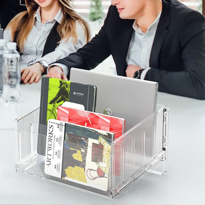 File Sorter Organizer, 5 Sections Acrylic Letter Tray for Desk, Mail Organizer Letter Holder for Envelopes, Mail, Electronics 1Pack | Desk Mail Organizer Letter Holder for Envelopes, Mail, Electronics