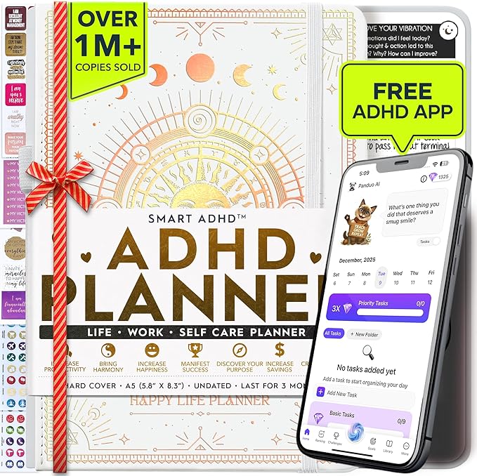 90-Day Goal Planner with Daily Journal, Gratitude & Habit Tracker | ADHD Planner, Undated, Gratitude Journal for Women and Men, Manifestation Planner & Productivity